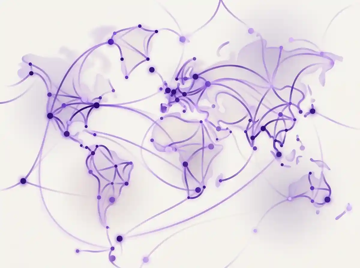 Abstract network illustration representing digital banking infrastructure